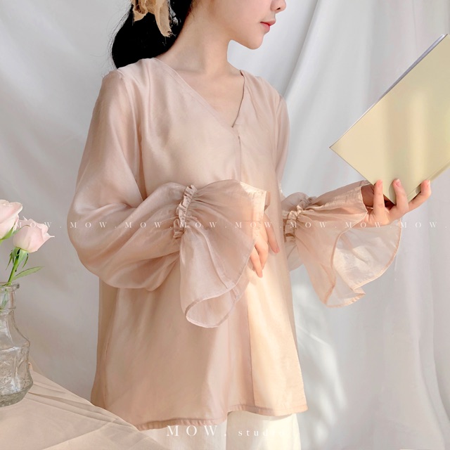 [Mã WARN3099 giảm 15% đơn 99k] Áo Sơ mi Lụa Tơ Nhật Bản (Midori Top) made by Mow studio