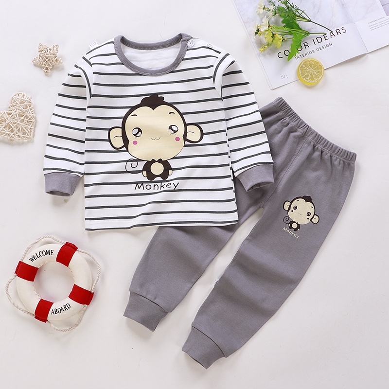 Bộ Đồ Ngủ Cotton Họa Tiết Hoạt Hình Dễ Thương Cho Bé Gái