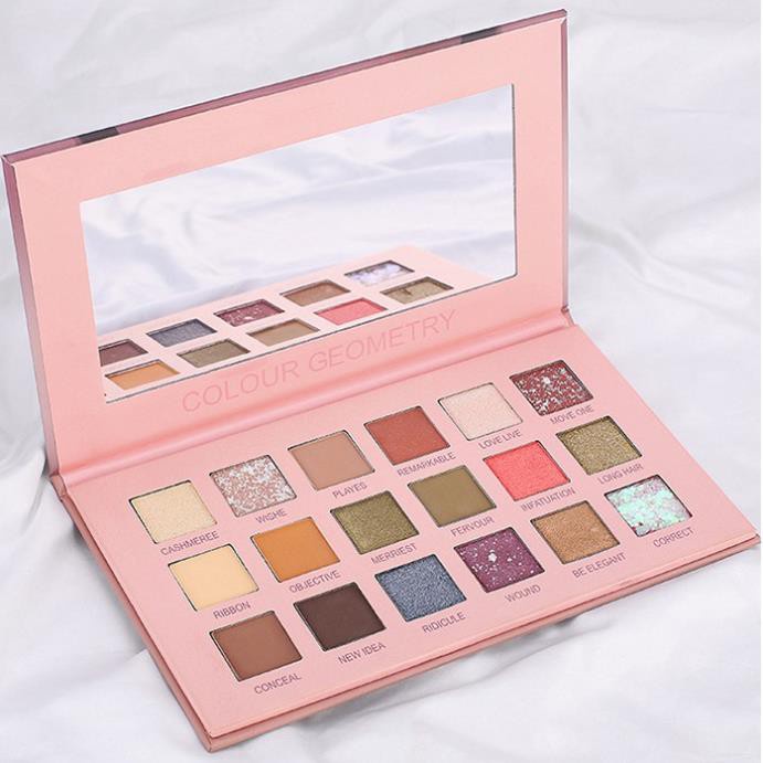Bảng Phấn Mắt Nội Địa Trung Nhũ 18 Ô Lameila Kết Hợp Color Geometry