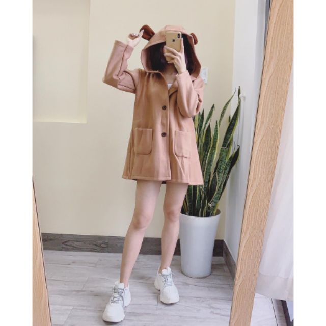 áo dạ nữ tai gấu đẹp