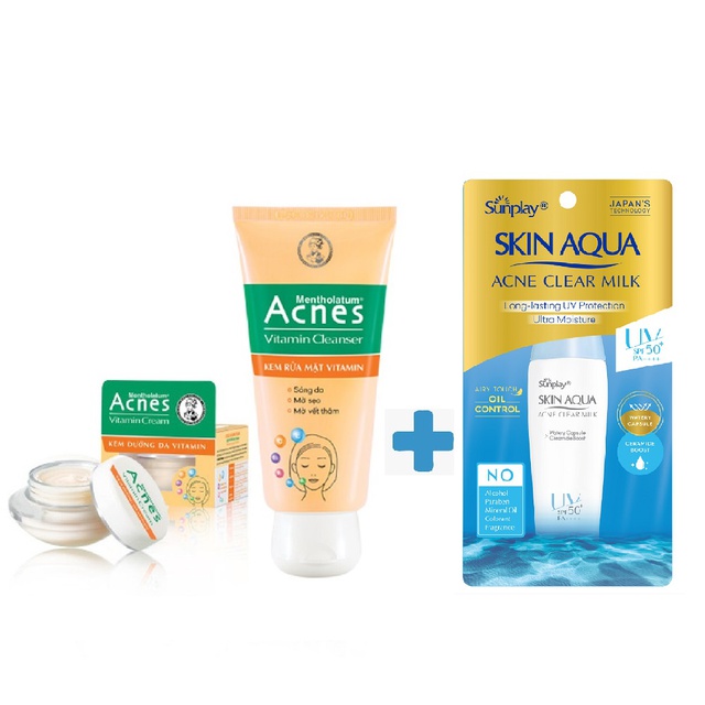 Bộ sản phẩm mờ thâm sẹọ mụn, sáng da chống nắng Acnes | BigBuy360 - bigbuy360.vn