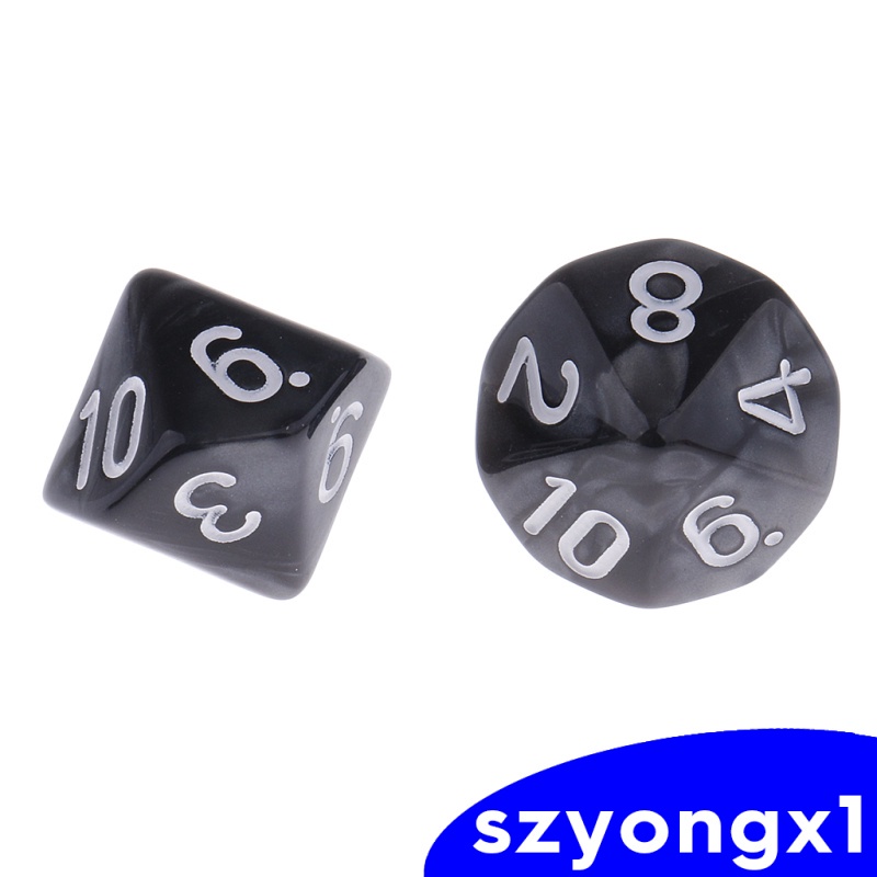 Best sale！  10x Plastic Digital 10-siede Dices D10 Die for Party Game Supplies Blue