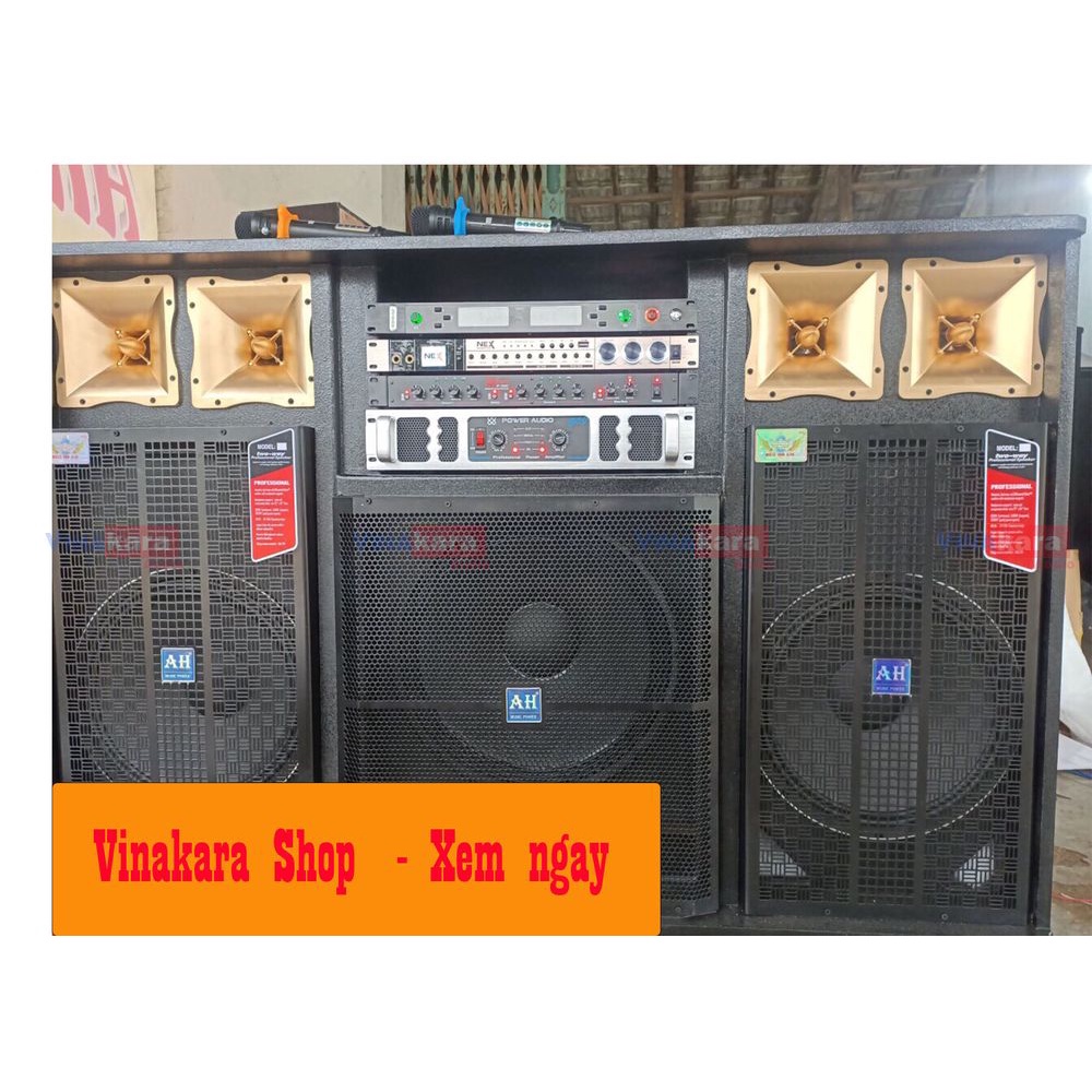 Loa kéo điện 2 bass 40 1 sub 50 ngoài trời Vinamax Pro 2021