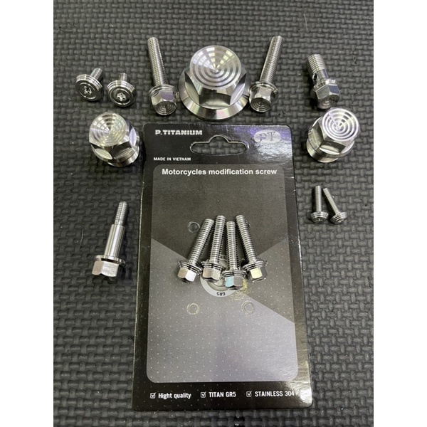 Ốc Chảng Ba Salaya inox 304 xe Satria/Raider/Sonic bộ 3 con