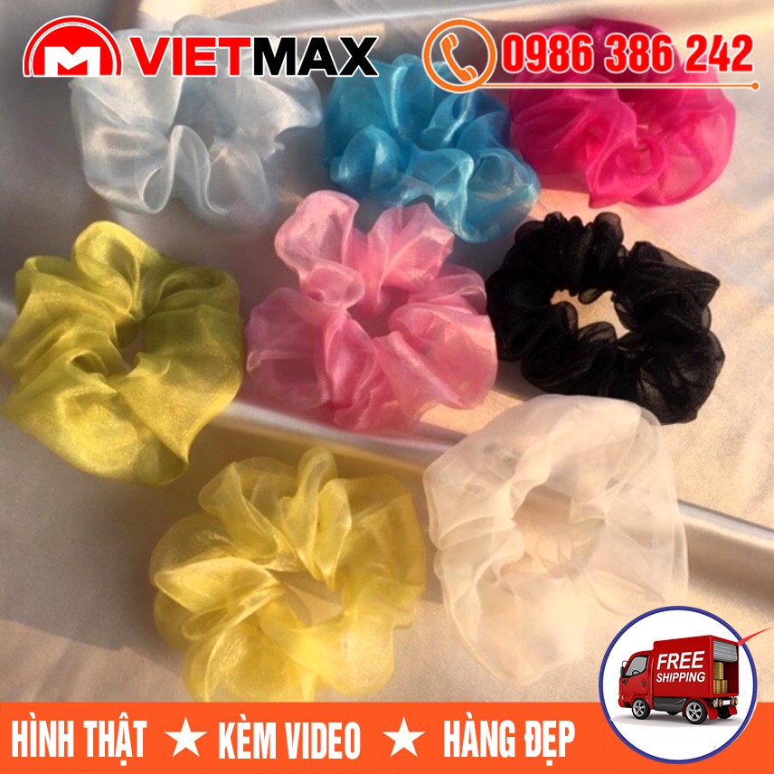 [MUA GIÁ SỈ] Dây Buộc Tóc Scrunchies Vải Voan Kính - Cột Tóc Vải Màu Trơn Thời Trang Loại Đẹp