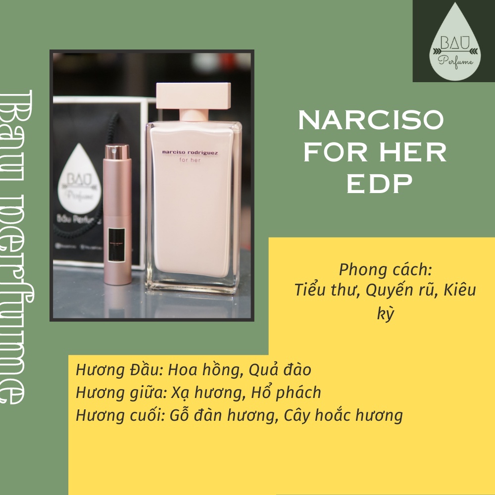[mẫu thử ] nước hoa chính hãng Narciso For Her EDP_ 10ml-20ml-30ml | BigBuy360 - bigbuy360.vn
