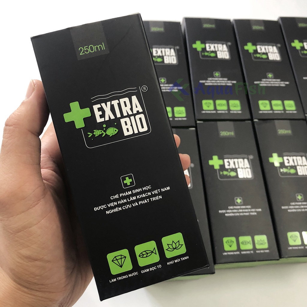 Vi sinh Extra Bio 250ml, vi sinh bể cá, hồ cá giúp làm trong nước, khử mùi tanh hôi, giảm độc tố, ngăn ngừa rêu hại