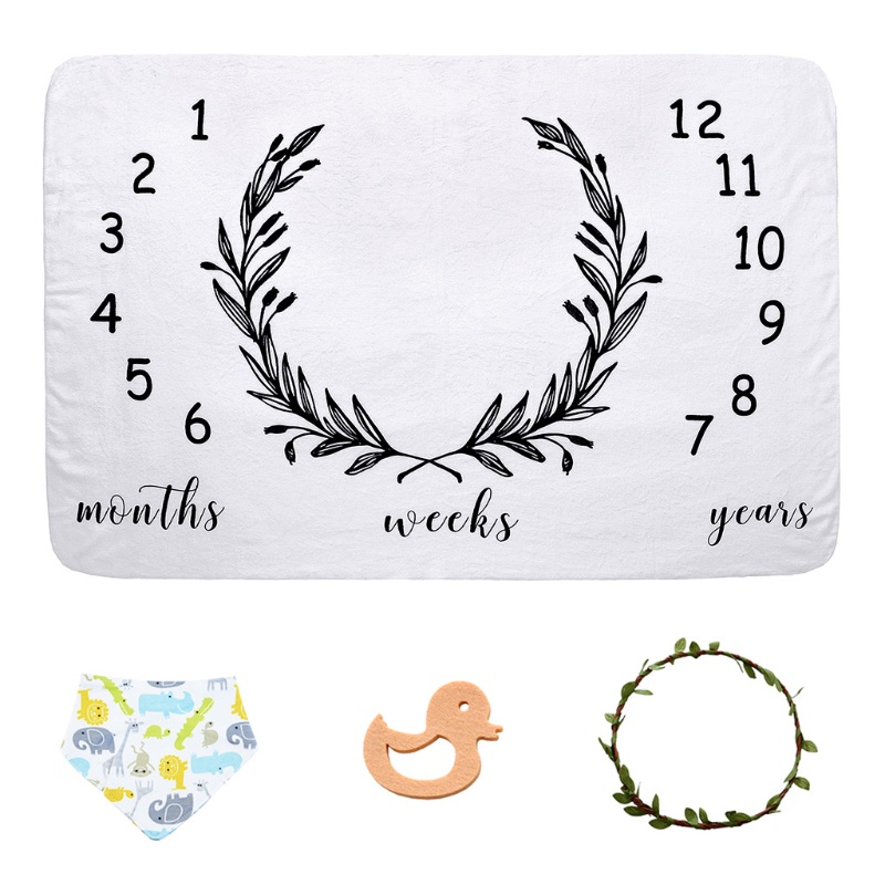 1 Set Chăn Đánh Dấu Cột Mốc Phát Triển Theo Tháng Làm Phụ Kiện Chụp Ảnh Cho Bé Sơ Sinh