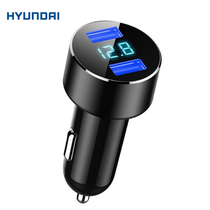 Tẩu sạc ô tô Hyundai HY-36 - Sạc nhanh Quick 3.0,  3.1A, 5V, 120W - Chất liệu: Nhôm + nhựa PVC chống cháy