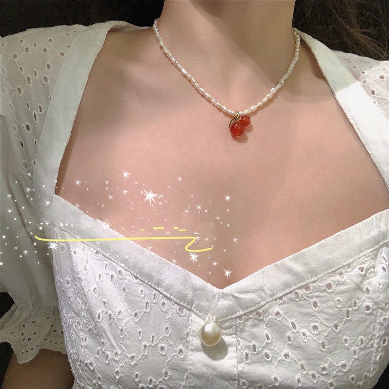 Vòng cổ choker phối hạt ngọc trai giả nhỏ xinh 22380