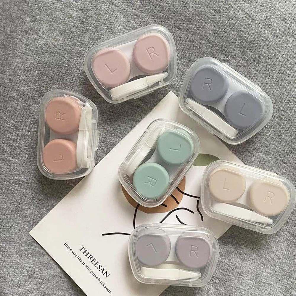 Hộp Đựng Kính Áp Tròng Bằng Nhựa Họa Tiết Hoạt Hình Phong Cách Hàn Quốc
