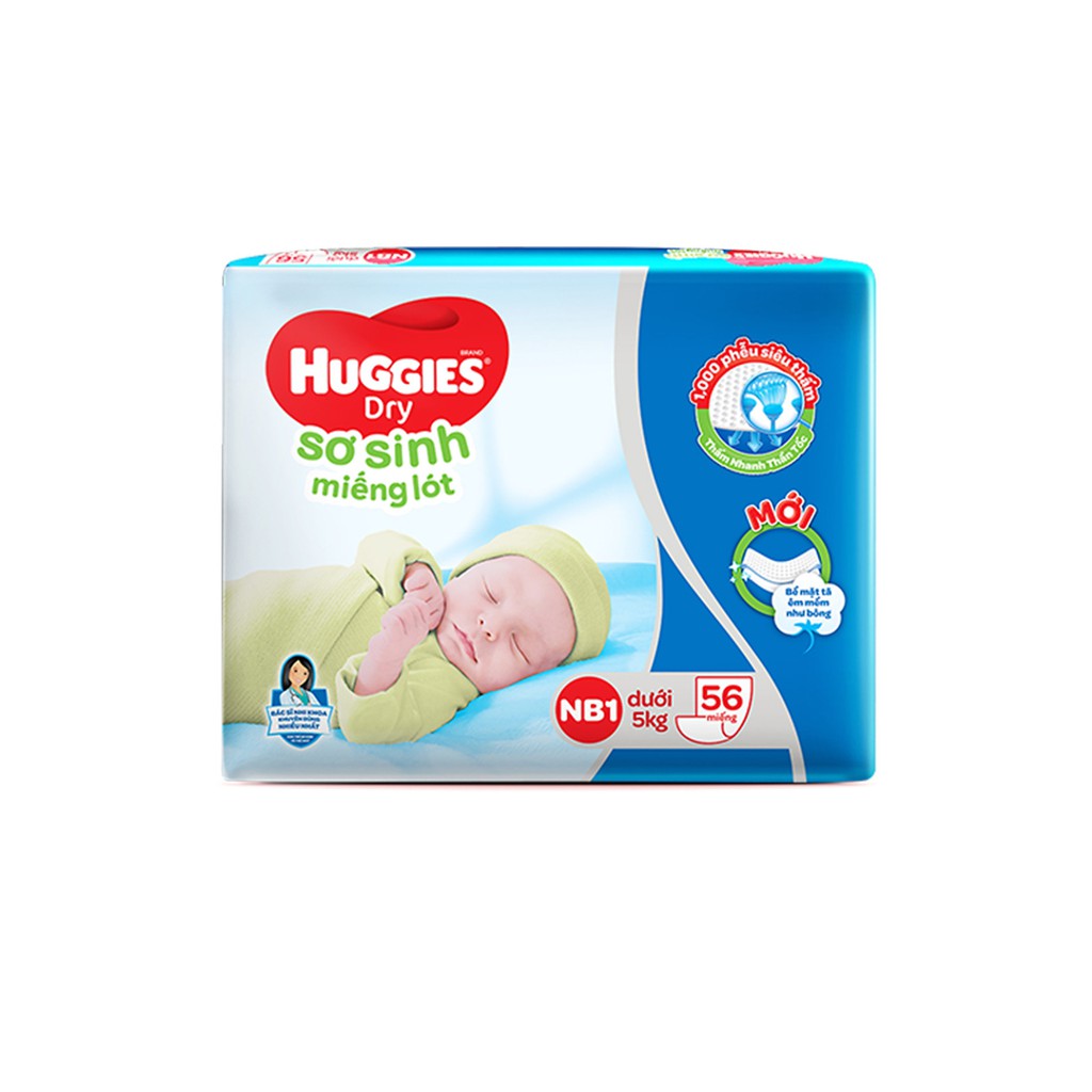 Miếng lót Sơ Sinh Huggies NB1 108 miếng + Tặng 14NB