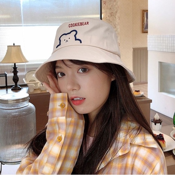 Mũ Bucket Thêu Gấu, Nón Tai Bèo Cụp Vành Phong Cách Thời Trang Nhật Bản COOKIEBEAR