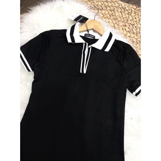 Đầm basic cổ trụ polo (có hình thật)