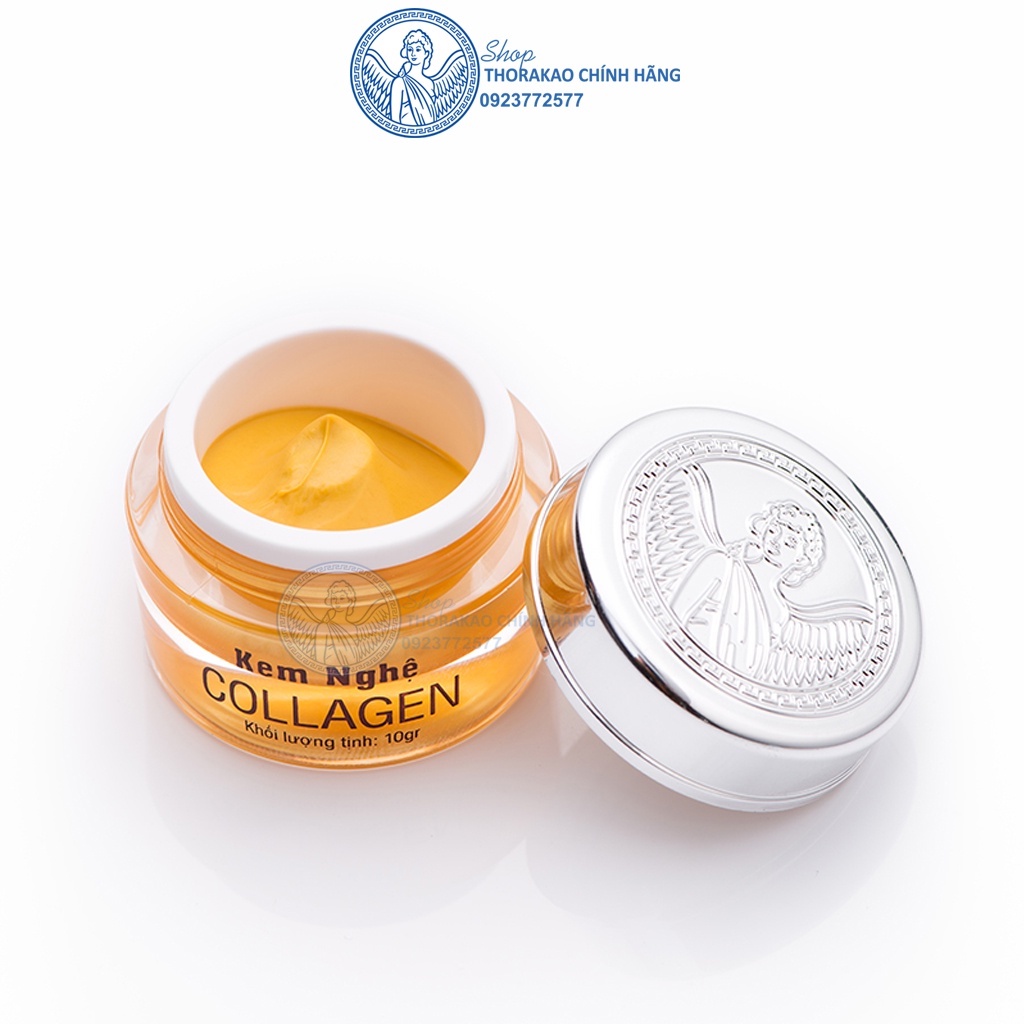 Kem Nghệ Collagen 10g Thorakao giúp tăng khả năng đàn hồi da, hạn chế mụn, làm liền các vết sẹo, duy trì vẻ săn chắc