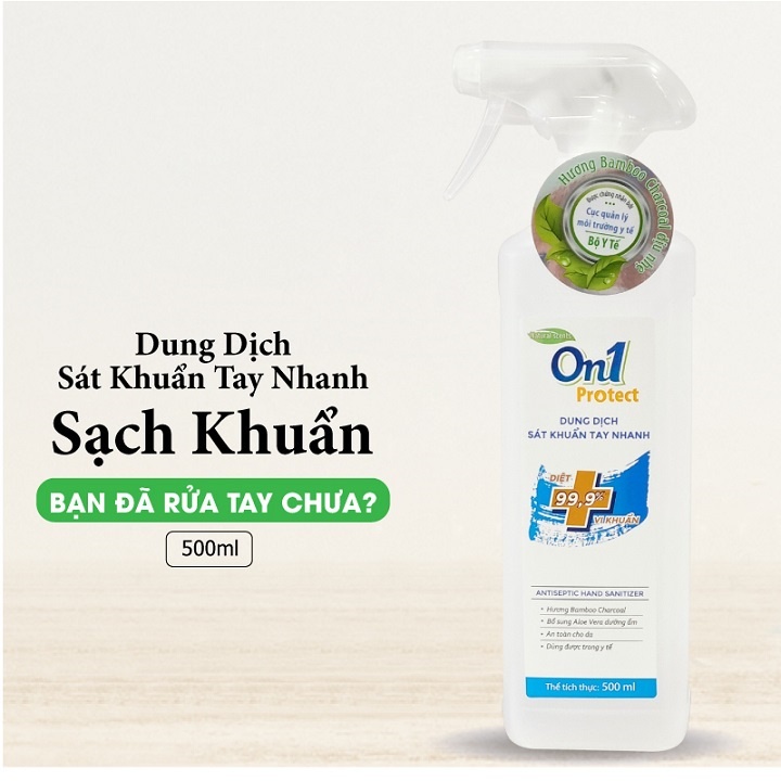 COMBO 2 chai Dung dịch sát khuẩn tay nhanh On1 (2 chai x 500ml) hương BamBoo Charcoal (2C-C0202)