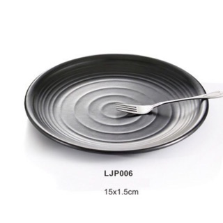 Đĩa tròn đen nhựa Melamine cao cấp