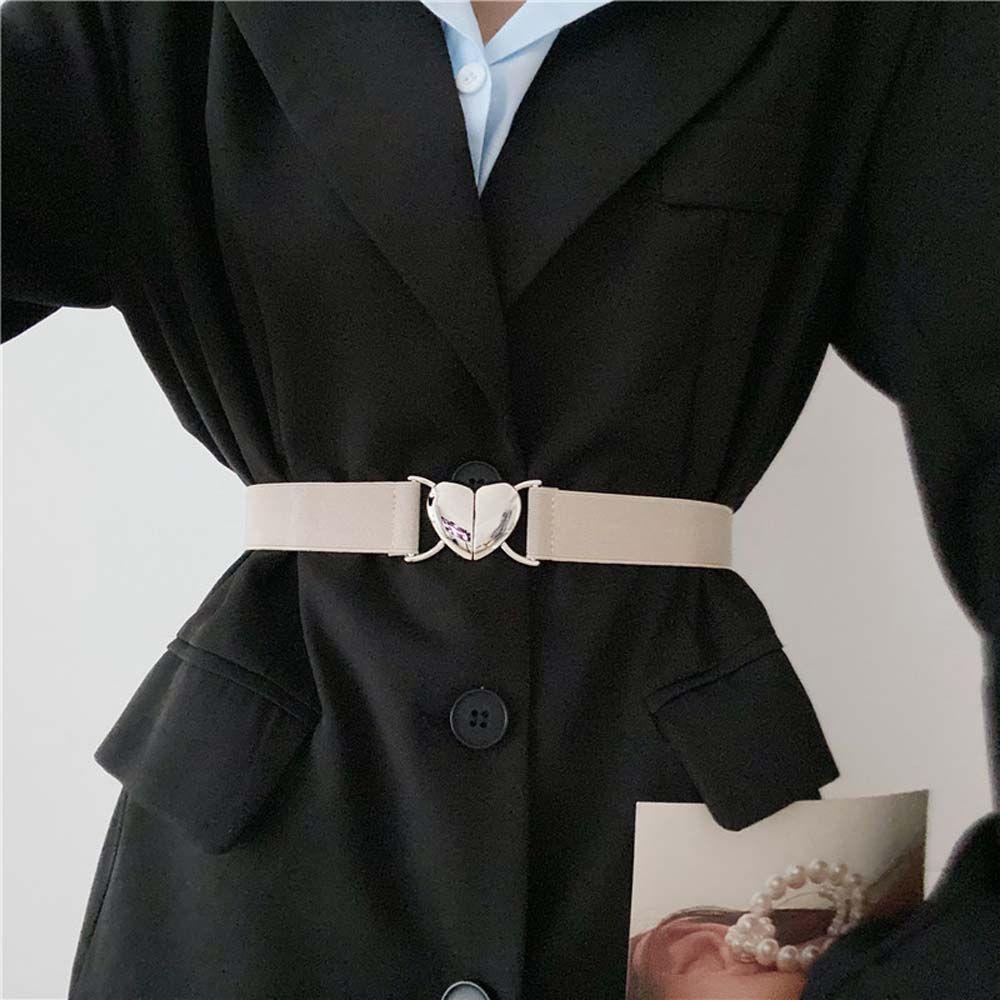 Fallforbeauty Thắt Lưng Mỏng Bằng Kim Loại Khóa Trái Tim Phong Cách Hàn Quốc Thanh Lịch Chất Lượng