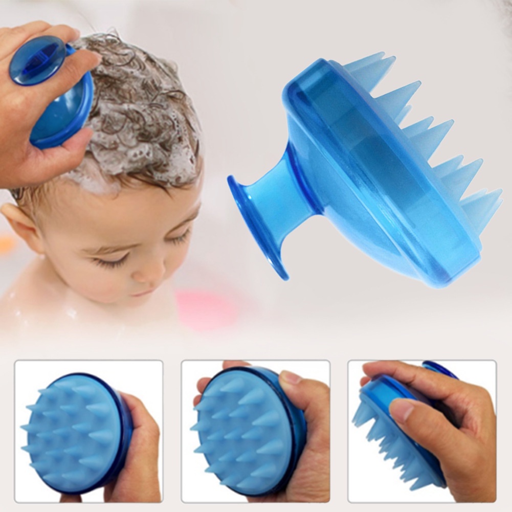 Bàn Chải Silicone Mềm Dùng Mát Xa Da Đầu Tiện Dụng Cho Gia Đình
