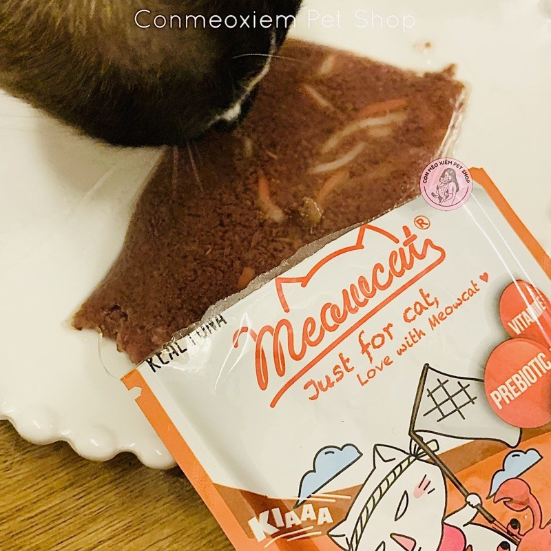 Pate cho mèo jelly Meowcat 70g 9 vị, thức ăn ướt tăng cân tiêu búi lông đẹp lông cho mèo con lớn nhỏ Con Mèo Xiêm