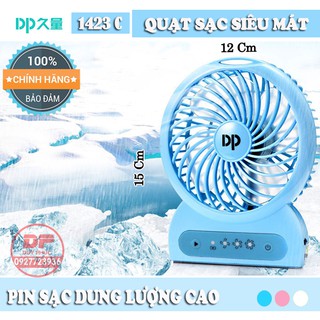 Quạt sạc mini kèm đèn pin nhỏ gọn – tiện lợi dp-1423c