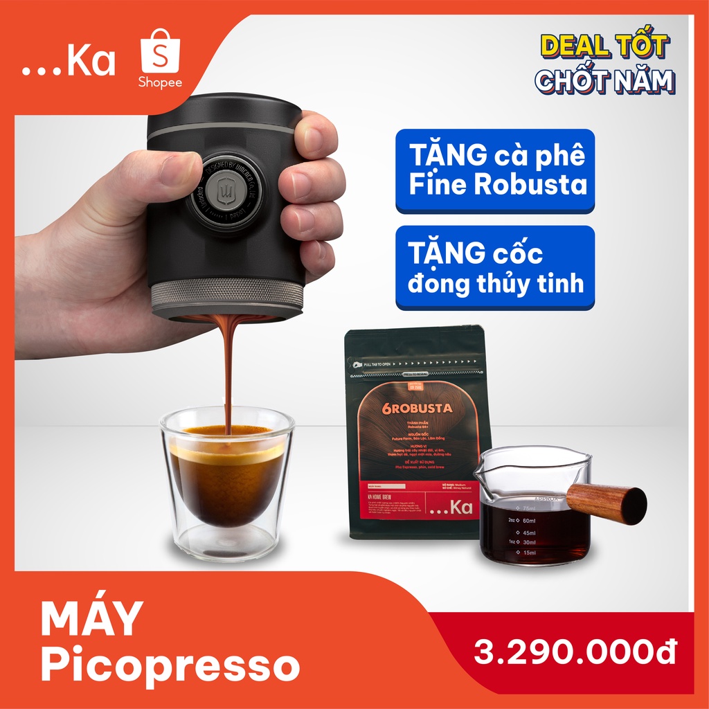 Máy pha cà phê Wacaco Picopresso, Máy pha cà phê mini cầm tay espresso tại nhà - KaHomebrew