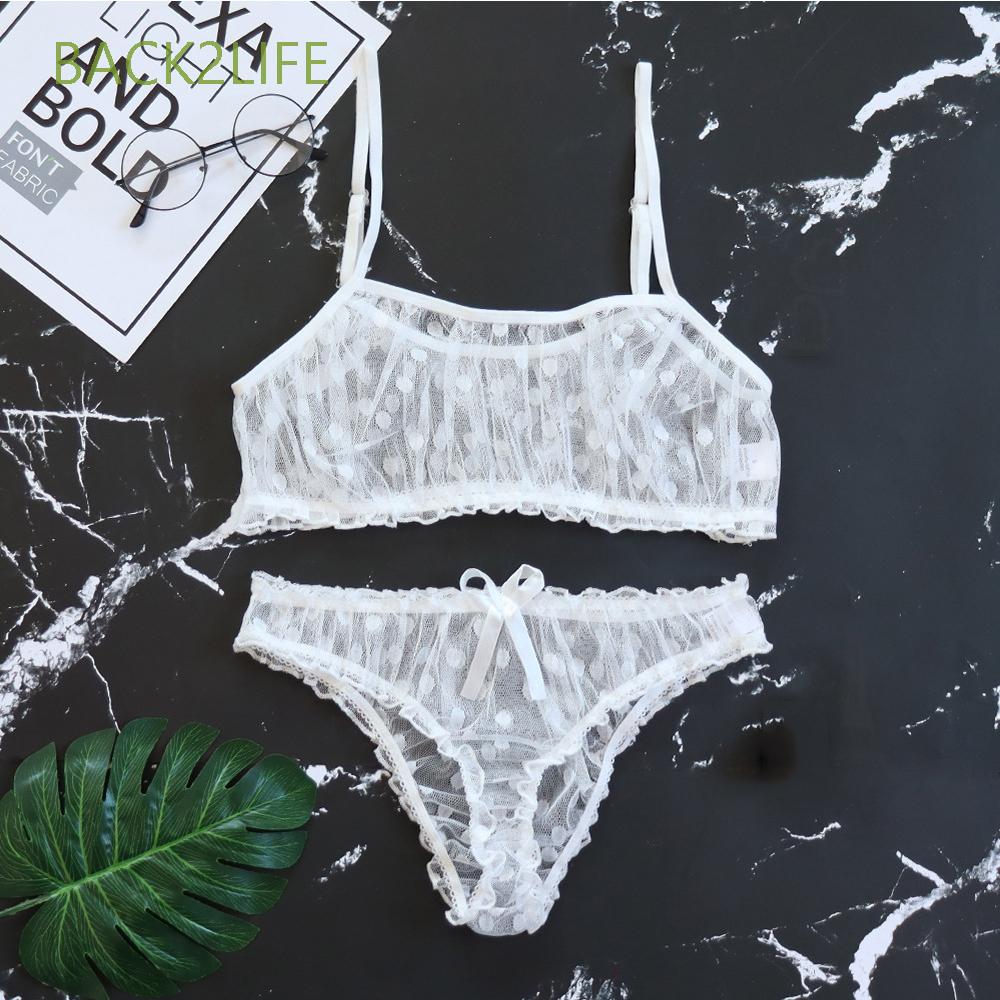 Set Đồ Lót Xuyên Thấu Họa Tiết Chấm Bi Điệu Đà Gợi Cảm Cho Nữ