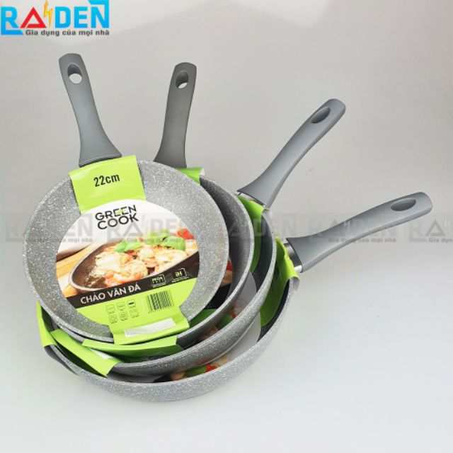 Chảo vân đá từ chống dính sâu lòng Green Cook GCP02 24 cm