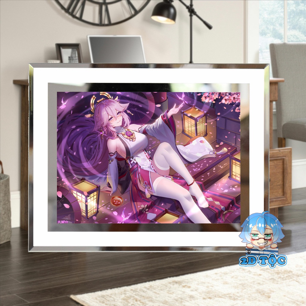 Khung kính để bàn Yae Miko (10) Genshin Impact  by 2D Tộc Shop