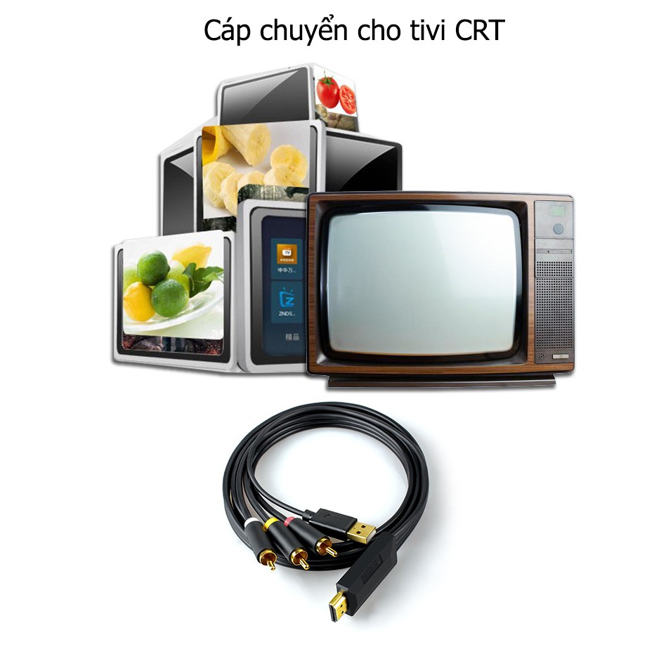 Cáp chuyển HDMI ra AV 3RCA 1080p có chip chuyển đổi - Jinghua z131