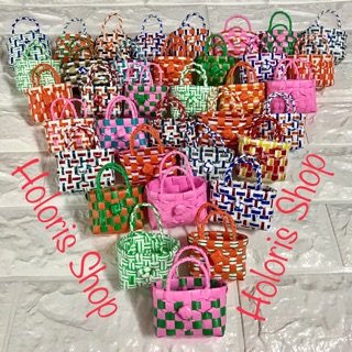 Túi xách nhưạ đan tay size mini móc khoá (ẢNH THẬT 100%)