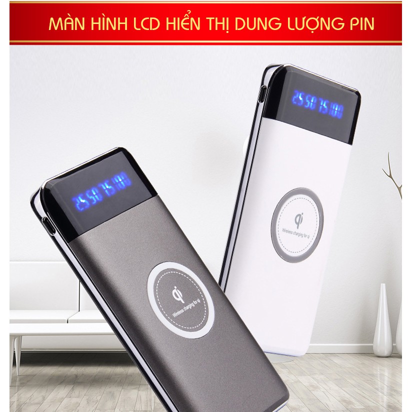 [TẶNG CÁP 3 CHÂN + QUẠT MINI] Sạc Dự Phòng Không Dây Chuẩn QI 10.000mAh - STYLEQ9- SIÊU ĐỘC, SIÊU ĐẸP