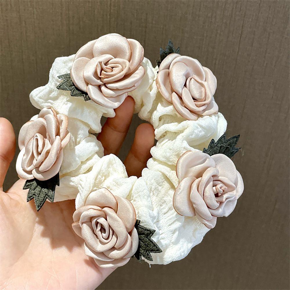 Dây Cột Tóc Scrunchies In Họa Tiết Hoa Dễ Thương Thời Trang Cho Nữ