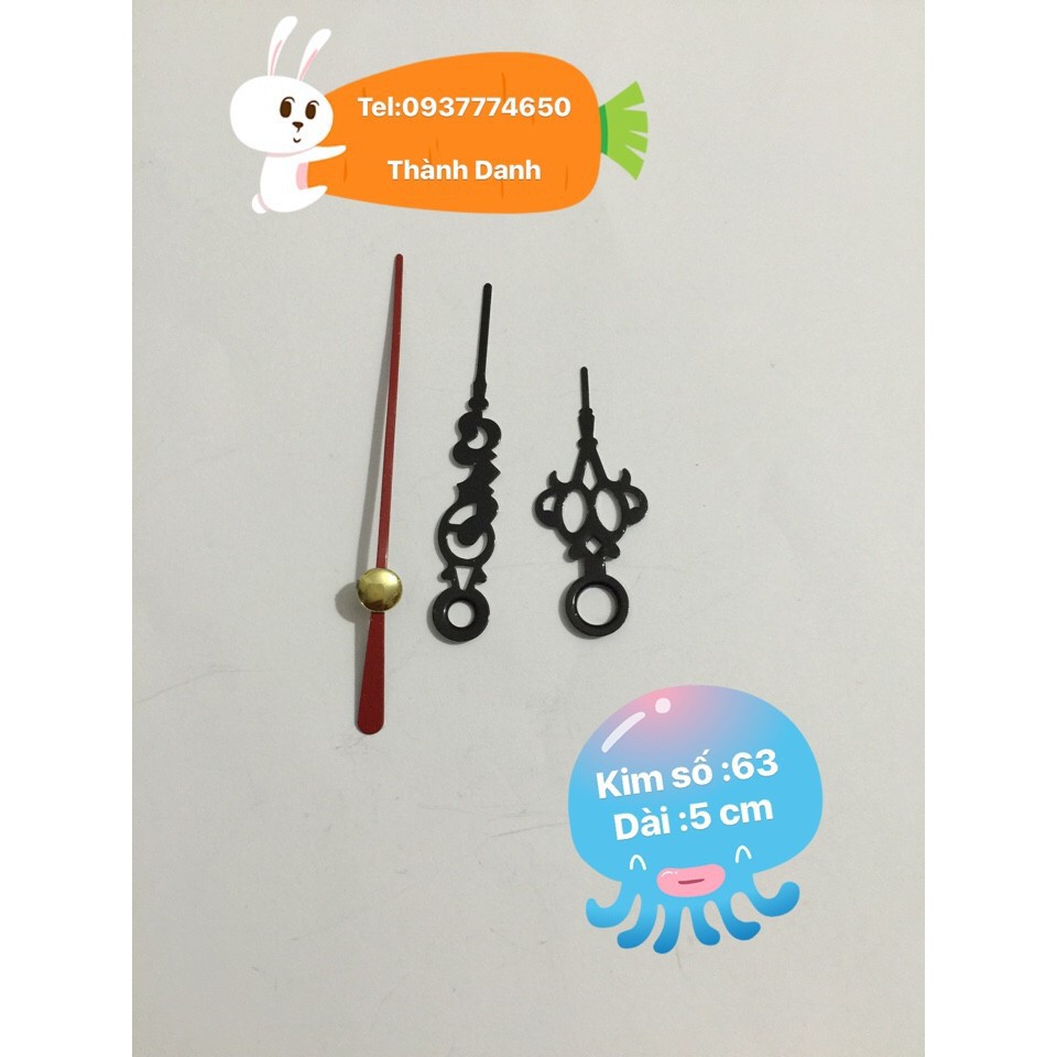 Bộ Kim Đồng Hồ đen dài 5cm và máy đồng hồ Taiwan loại thường trục 5mm kim trôi Shop Nguyễn Tú