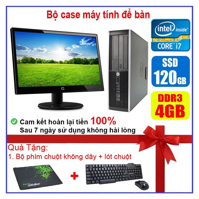 Bộ case máy tính để bàn HP CPU Core i7 / i5 / i3 / Ram 4GB / SSD 120GB / 240G + Màn hình 19 inch | BigBuy360 - bigbuy360.vn