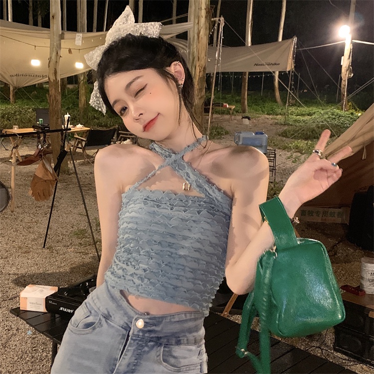 Cocory vn Áo croptop thiết kế sát nách thời trang mùa hè quyến rũ cho nữ