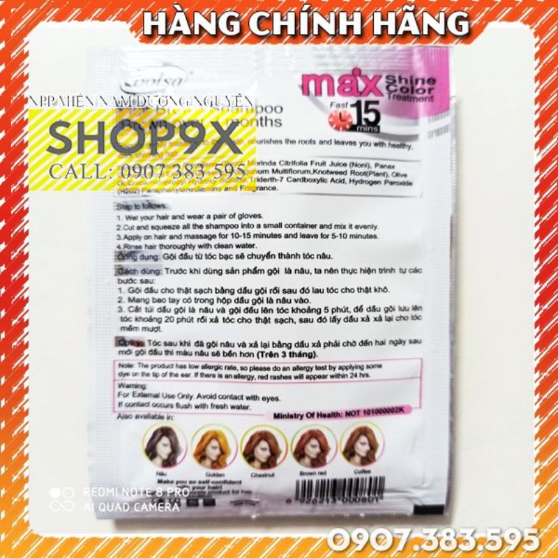 (+Quà) Dầu Gội Nhuộm Nâu Hạt Dẻ Max Shine Color + Tặng Bao Tay (Phủ Bạc) | BigBuy360 - bigbuy360.vn