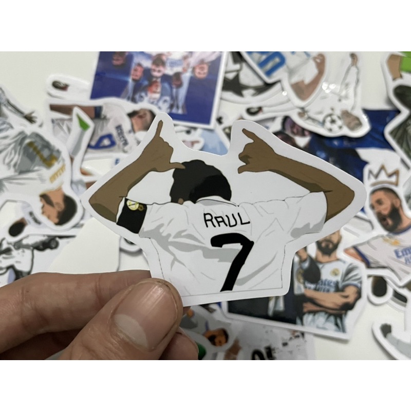 Bộ 34 sticker hình dán REAL MADRID, hình dán nón bảo hiểm, hình dán laptop