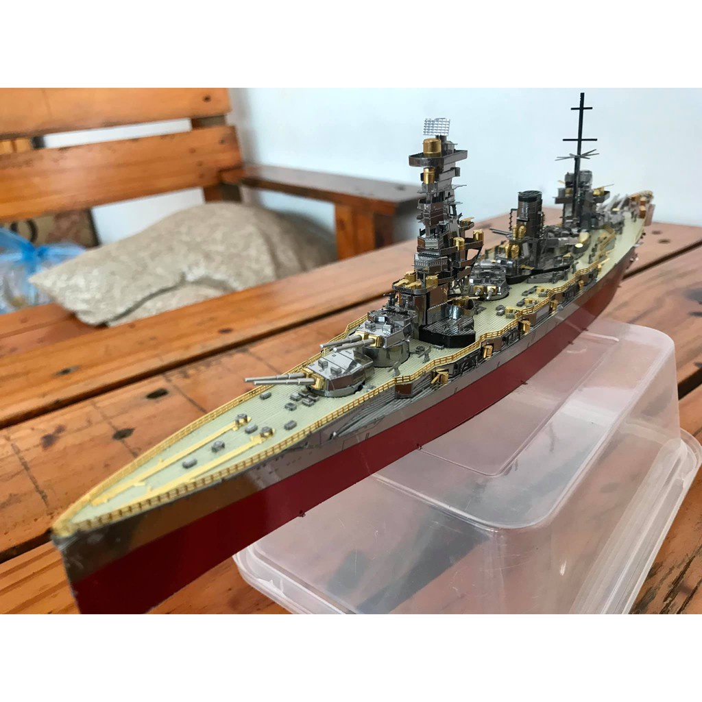 Chưa Ráp Mô Hình Thép 3D Piececool Tàu Chiến Thiết Giáp Hạm Hải Quân Nhật Bản Fuso Battleship