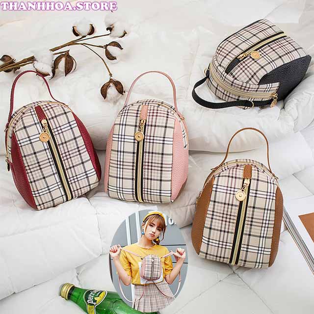 Balo mini nữ thời trang ulzzang da chống nước nhỏ đẹp dễ thương giá rẻ màu đen đỏ nâu hồng