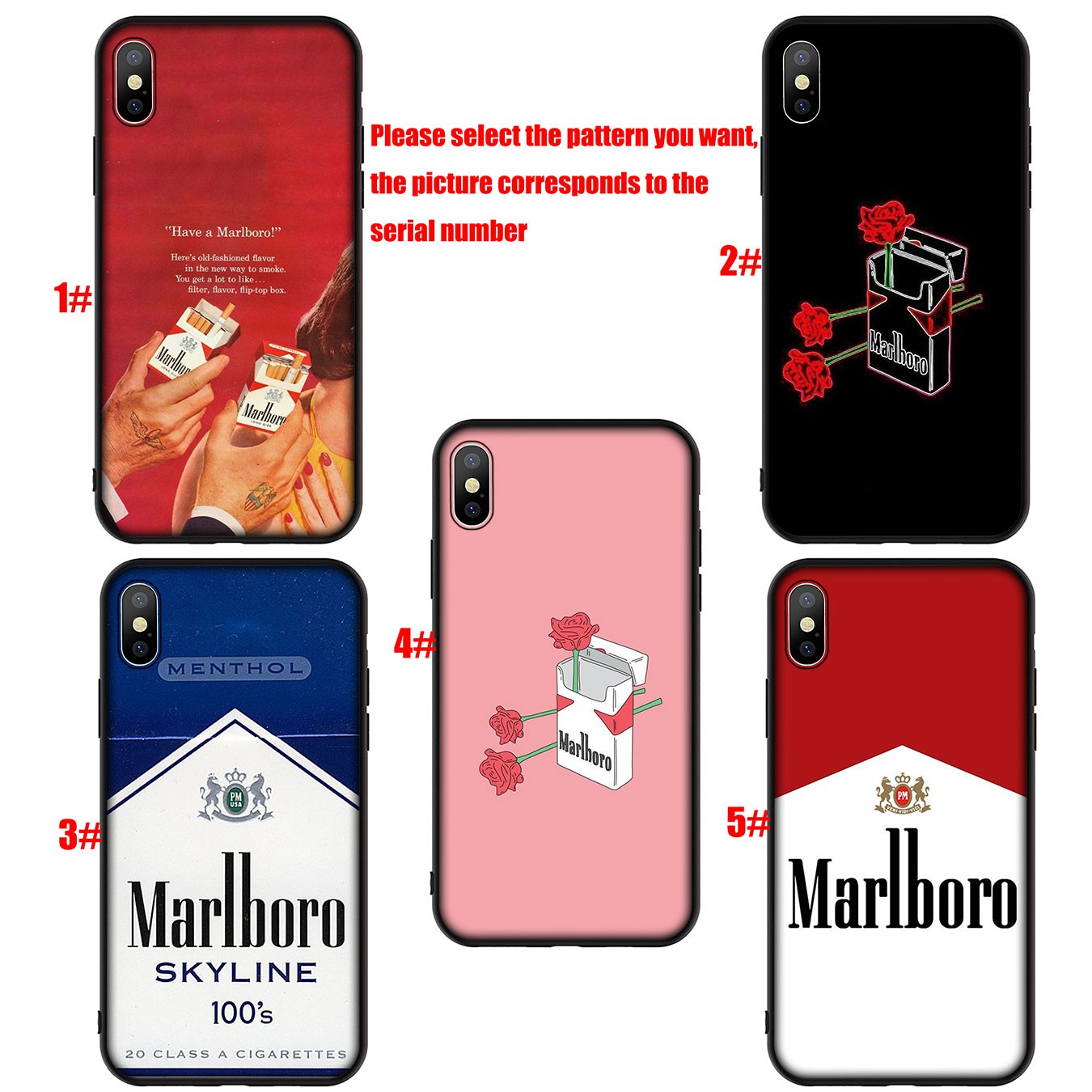 Ốp điện thoại silicon mềm họa tiết marlboro cho iPhone XR X XS Max 7 8 6 6s Plus + 6Plus 7Plus 8Plus