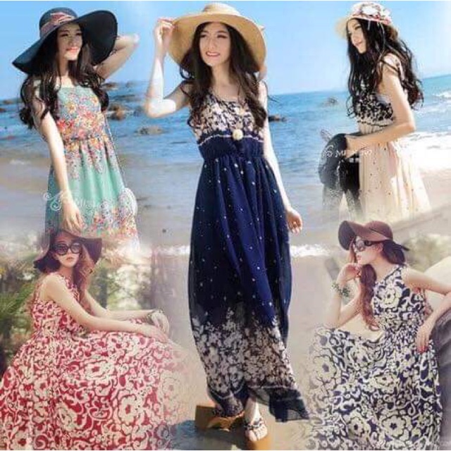 [XẢ KHO] Đầm Maxi Đi Biển (đa dạng màu sắc hoa văn)