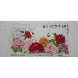 tranh thêu thành phẩm hoa khai phú quý