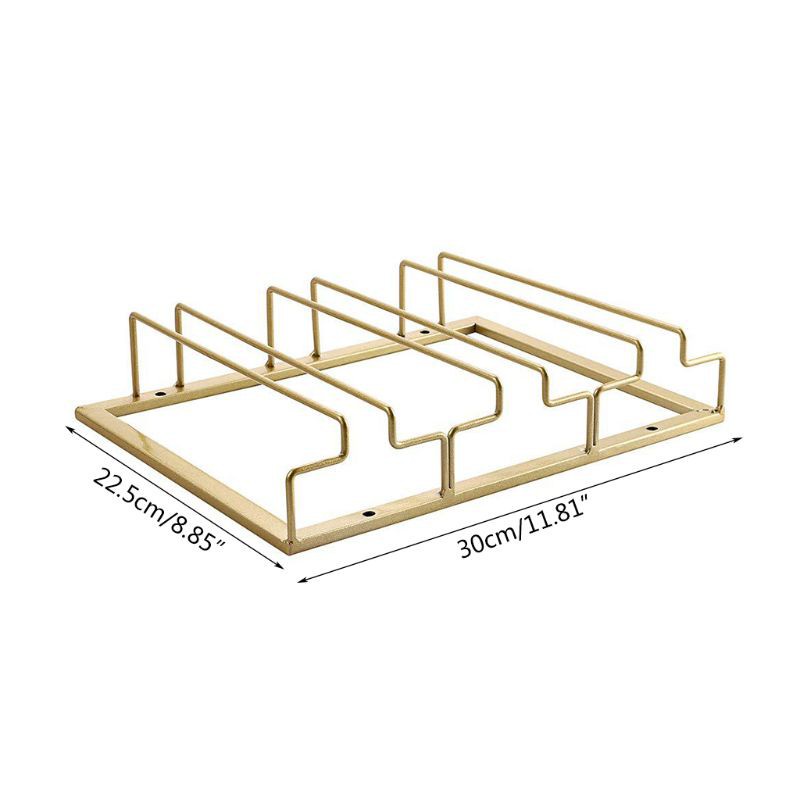 Giá Đỡ Ly Rượu Bằng Kim Loại 3 Hàng Gắn Dưới Tủ Kính Tiện Dụng Cho Nhà Bếp / Quán Bar