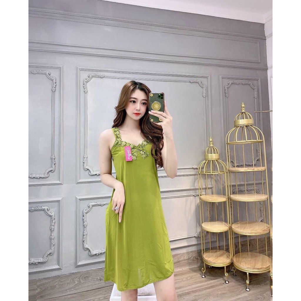 Đầm ngủ thun lạnh phối ren size 40-75kg | BigBuy360 - bigbuy360.vn