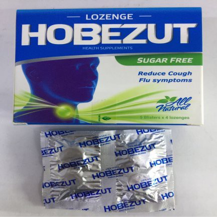 Kẹo ngậm Hobezut không đường hỗ trợ làm ấm đường hô hấp và giảm các triệu chứng cảm cúm hộp 20 viên