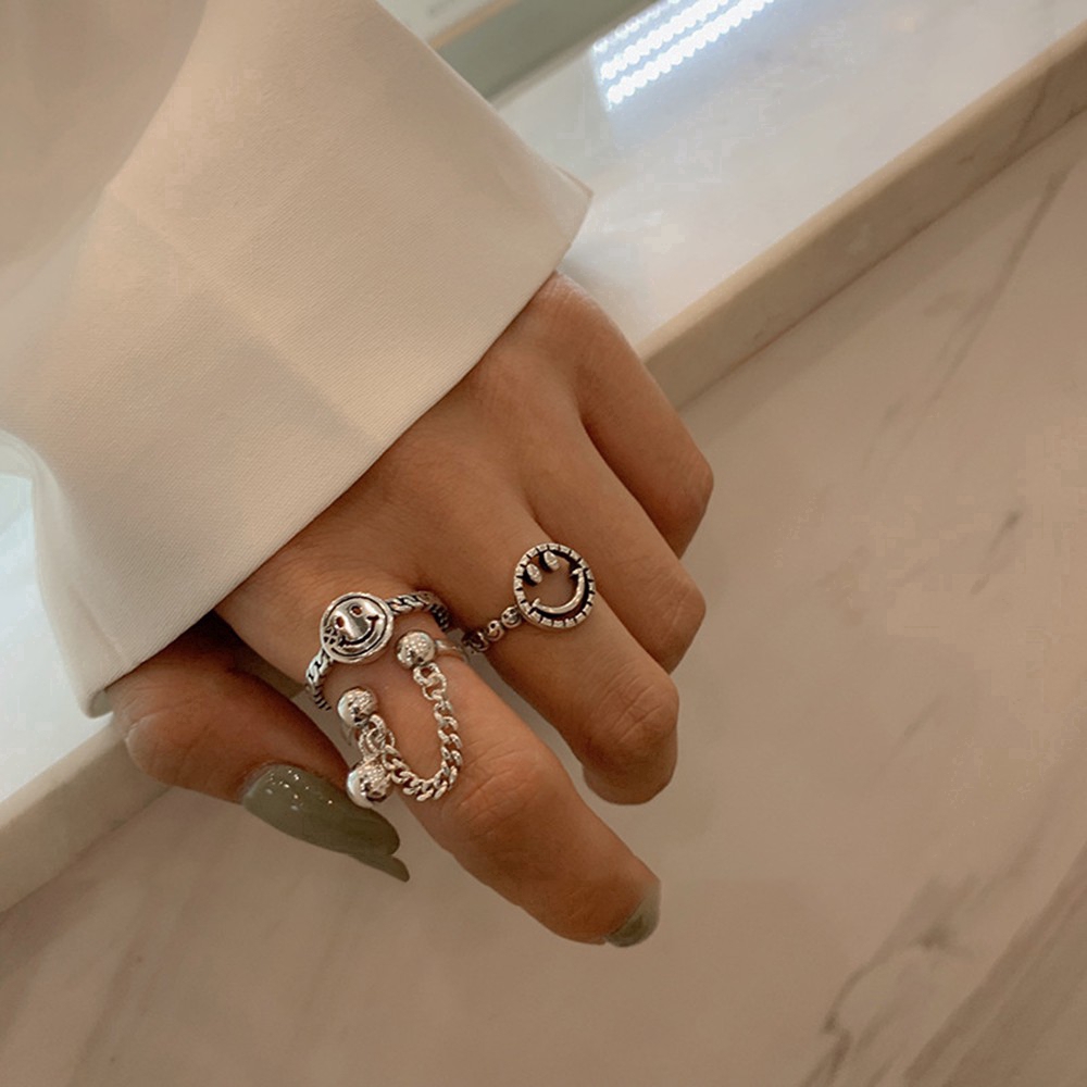 Nhẫn Hợp Kim Hình Khuôn Mặt Độc Đáo