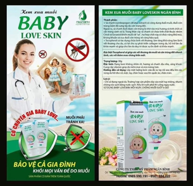 Combo 3 hộp kem Xua muỗi baby love skin  200k