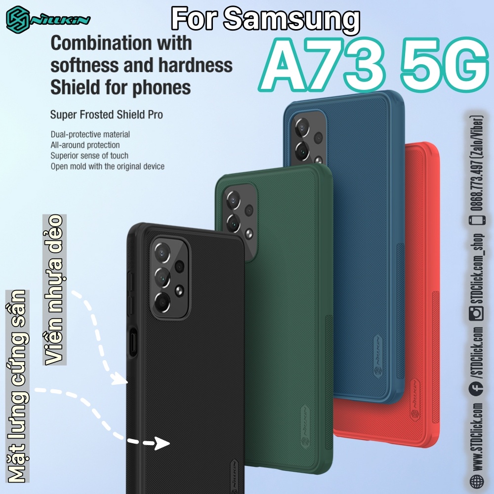 ỐP LƯNG SAMSUNG GALAXY A73 5G NILLKIN NHỰA CỨNG VIỀN DẺO CHÍNH HÃNG