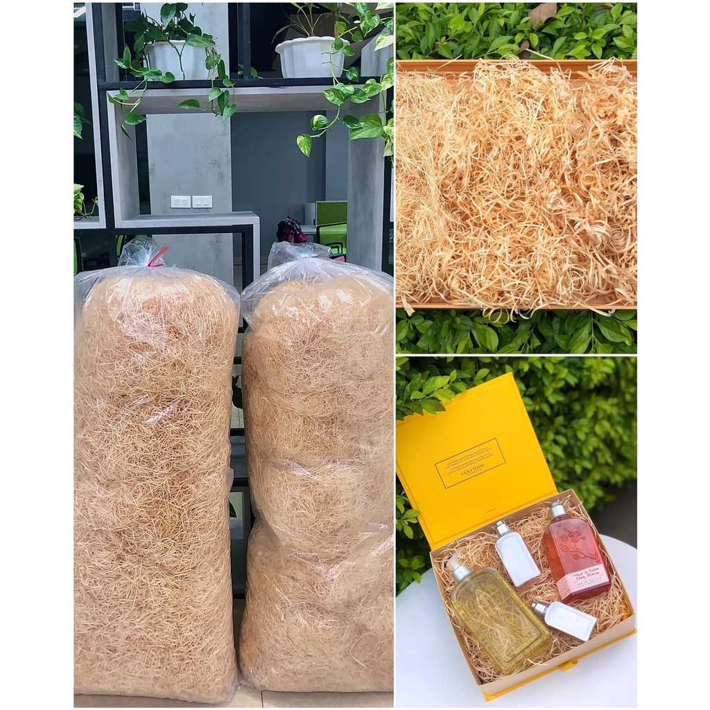 Rơm sợi  gỗ lót hộp hoa quả - túi 100gr